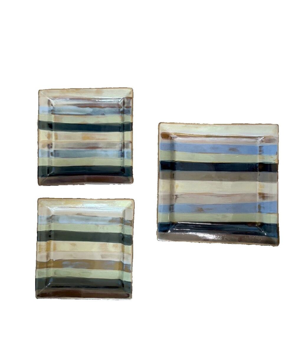 Tabletops Gallery York Square Plates Set 3, Dinner (1) & 2 Appetizer Plates 2007